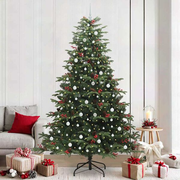 vidaXL Árbol de Navidad artificial Verde 240 cm PVC, Metal y Plástico