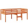 vidaXL Cama alta con techo madera maciza de pino marrón cera 90x190 cm