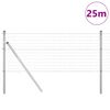 vidaXL Valla con Poste Plateado 0,6 x 25 m Acero y PVC