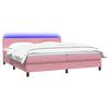 vidaXL Cama box spring con colch&oacute;n y LED terciopelo rosa 200x210 cm