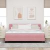 vidaXL Cama tipo Box Spring con colch&oacute;n Rosa 200 x 180 cm Terciopelo