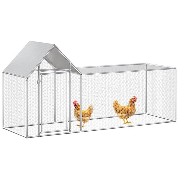 vidaXL Gallinero acero galvanizado 3x1x1,5 m