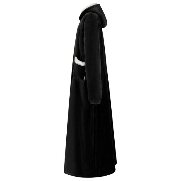 vidaXL Sudadera manta Negro xl Forro Polar y Franela