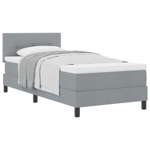vidaXL Cama tipo Box Spring con cabecera Gris Claro 90 x 190 cm tela