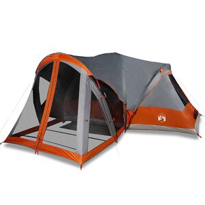 vidaXL Tienda familiar tipi para 8 personas impermeable gris naranja