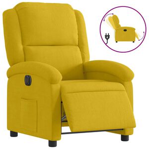 vidaXL Sill&oacute;n reclinable el&eacute;ctrico de terciopelo amarillo