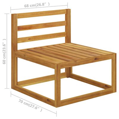 vidaXL Juego de muebles jardín 5 pzas con cojines madera maciza acacia