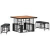 vidaXL Conjunto de Comedor de Jard&iacute;n con coj&iacute;n 3 pcs Negro y Gris