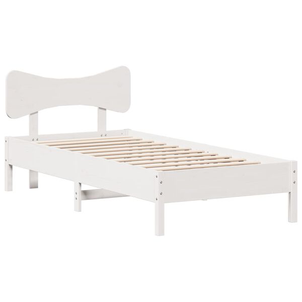 vidaXL Estructura de cama sin colch&oacute;n madera de pino blanca 90x200 cm