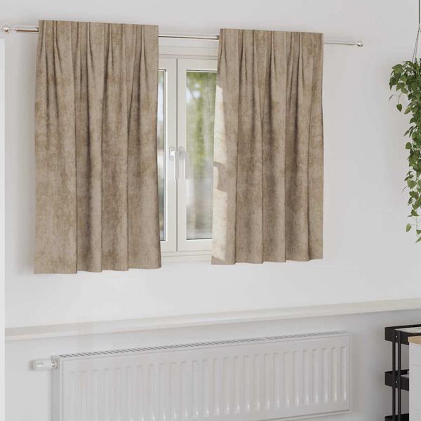 vidaXL Cortinas de Terciopelo 2 pcs champ&aacute;n 140 x 140 cm Terciopelo