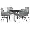 vidaXL Conjunto de Comedor de Jard&iacute;n 5 uds. Gris rat&aacute;n sint&eacute;tico