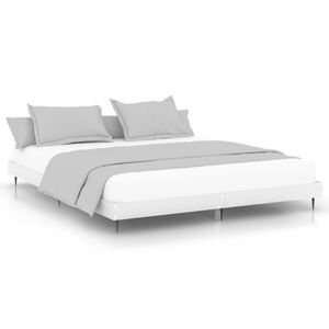 vidaXL Estructura de cama madera de ingenier&iacute;a blanca 200x200 cm