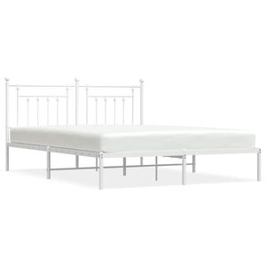 vidaXL Estructura cama sin colch&oacute;n con cabecero metal blanco 183x213cm