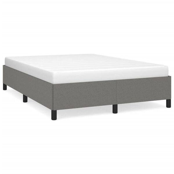 vidaXL Estructura de cama sin colch&oacute;n tela gris oscuro 140x200 cm