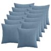 vidaXL Funda de almohada 12 uds. HEERLEN Azul 40 x 40 cm pana