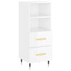 vidaXL Aparador de madera contrachapada blanco brillante 34,5x34x90 cm