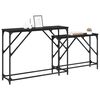 vidaXL Mesa Consola 2 pcs Roble Negro 100 x 28 x 75 cm