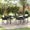 vidaXL Conjunto de Comedor de Jard&iacute;n 5 pcs Negro rat&aacute;n sint&eacute;tico