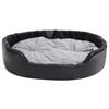 vidaXL Cama para perros felpa y cuero sint&eacute;tico negro gris 99x89x21 cm