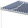 vidaXL Toldo retr&aacute;ctil autom&aacute;tico con postes azul y blanco 6x3 m