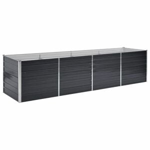 vidaXL Arriate de acero galvanizado gris antracita 320x80x77 cm