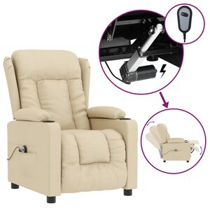 vidaXL Sill&oacute;n reclinable el&eacute;ctrico de tela crema