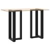 vidaXL Patas para mesa de bar en forma de T (2 unidades), color negro, 50 x 35 x (90-91) cm, acero
