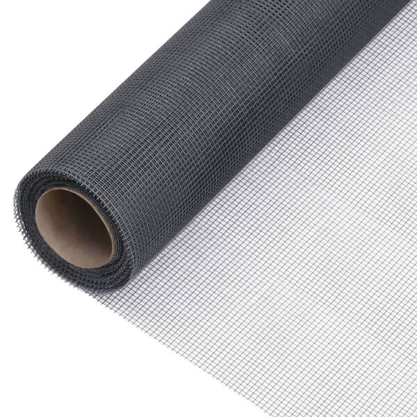 vidaXL Malla mosquitera de fibra de vidrio gris 100x1000 cm