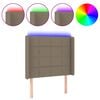vidaXL Cabecero con LED de tela gris taupe 103x16x118/128 cm