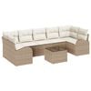 vidaXL Conjunto de sof&aacute; de jard&iacute;n 8 uds. Beige rat&aacute;n sint&eacute;tico