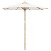 vidaXL Sombrilla de jard&iacute;n &Oslash; 240 x 260 cm Bamb&uacute; Redondo Blanco Crema