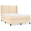 vidaXL Cama box spring con colch&oacute;n tela color crema 140x190 cm