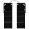 vidaXL Muebles de TV con luces LED 2 uds negro 30,5x30x90 cm