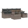 vidaXL Conjunto de sof&aacute;s de jard&iacute;n 6 uds. Gris rat&aacute;n sint&eacute;tico