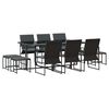 vidaXL Conjunto de Comedor de Jard&iacute;n 11 uds. Negro Acero