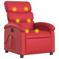 vidaXL Sillón de masaje reclinable cuero sintético rojo
