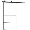 vidaXL Puerta corredera set herrajes vidrio ESG aluminio 102,5x205 cm