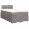 vidaXL Cama box spring con colch&oacute;n tela gris taupe 120x200 cm