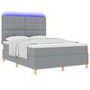 vidaXL Cama Box Spring LED con colch&oacute;n Gris Claro 140 x 200 cm tela