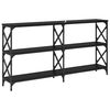 vidaXL Mesa Consola Roble Negro 156 x 28 x 80,5 cm
