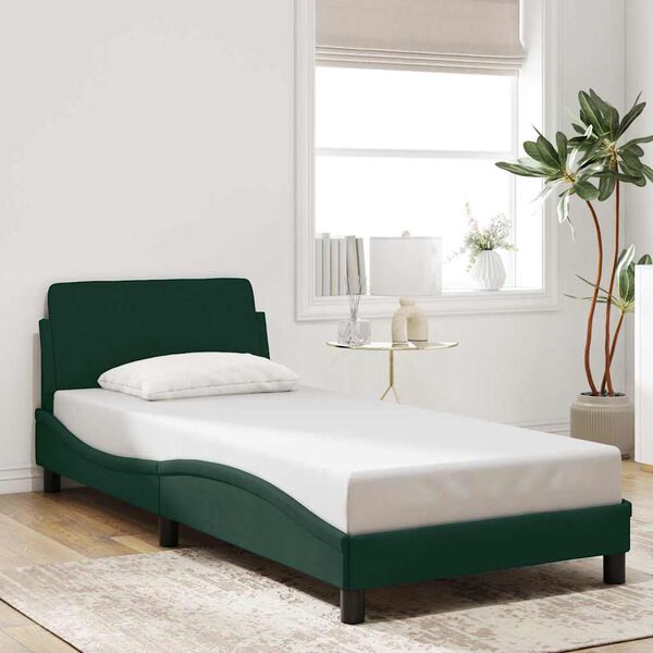 vidaXL Estructura de cama Dover terciopelo verde oscuro 80x200cm