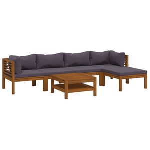 vidaXL Muebles de jard&iacute;n 6 pzas cojines madera maciza de acacia