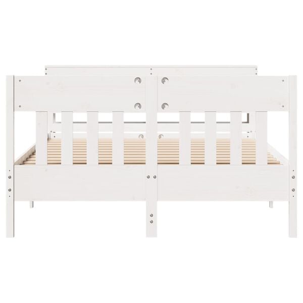 vidaXL Estructura de cama sin colch&oacute;n madera de pino blanca 140x190 cm