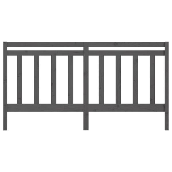 vidaXL Cabecero de cama madera maciza de pino gris 186x4x100 cm