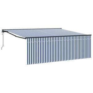 vidaXL Toldo retr&aacute;ctil Azul y 400 x 300 cm Poli&eacute;ster y Aluminio