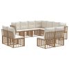 vidaXL Conjunto de sof&aacute;s de exterior Natural Poli&eacute;ster