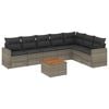 vidaXL Set de sof&aacute;s de jard&iacute;n 8 pzas y cojines rat&aacute;n sint&eacute;tico gris