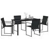 vidaXL Conjunto de Comedor de Jard&iacute;n 5 pcs Negro