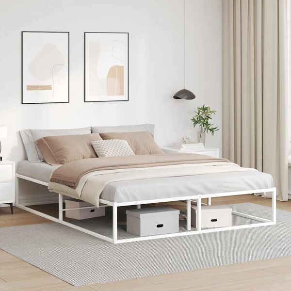 vidaXL Estructura cama sin colch&oacute;n metal blanco 160x200cm
