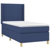 vidaXL Cama box spring colch&oacute;n y luces LED tela azul 80x200 cm